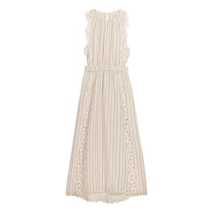 Louise Misha - Ariane Striped Linen and Cotton Dress | Cream