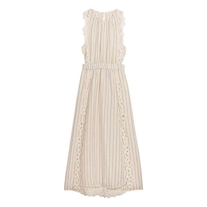 Louise Misha - Ariane Striped Linen and Cotton Dress | Cream