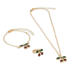 Konges Sløjd - Cherry Necklace, Bracelet, and Ring Set | Gold