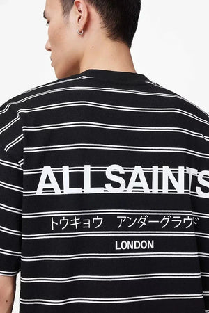 AllSaints erkek pamuklu UNDERGRND STRIPE SS tişört