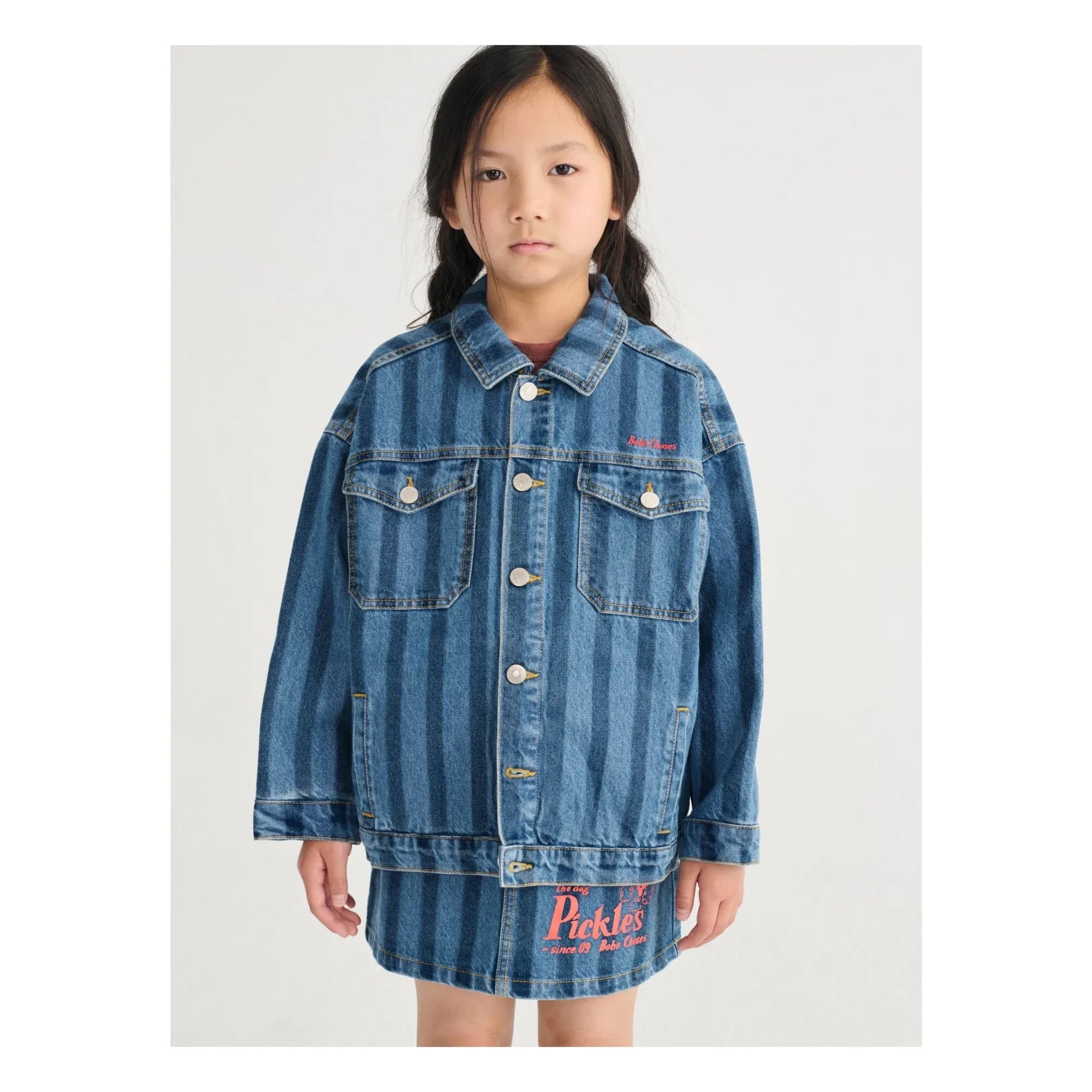 Bobo Choses - Striped Denim Organic Cotton Jacket | Blue