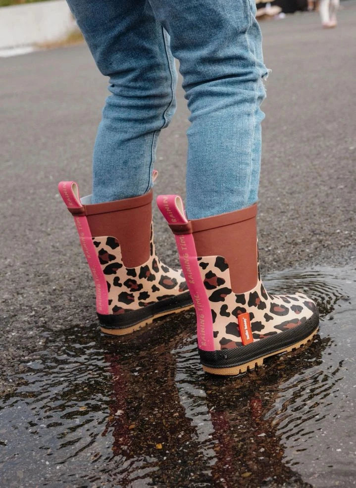 Hello Hossy - Leopard Rain Boots | Brown