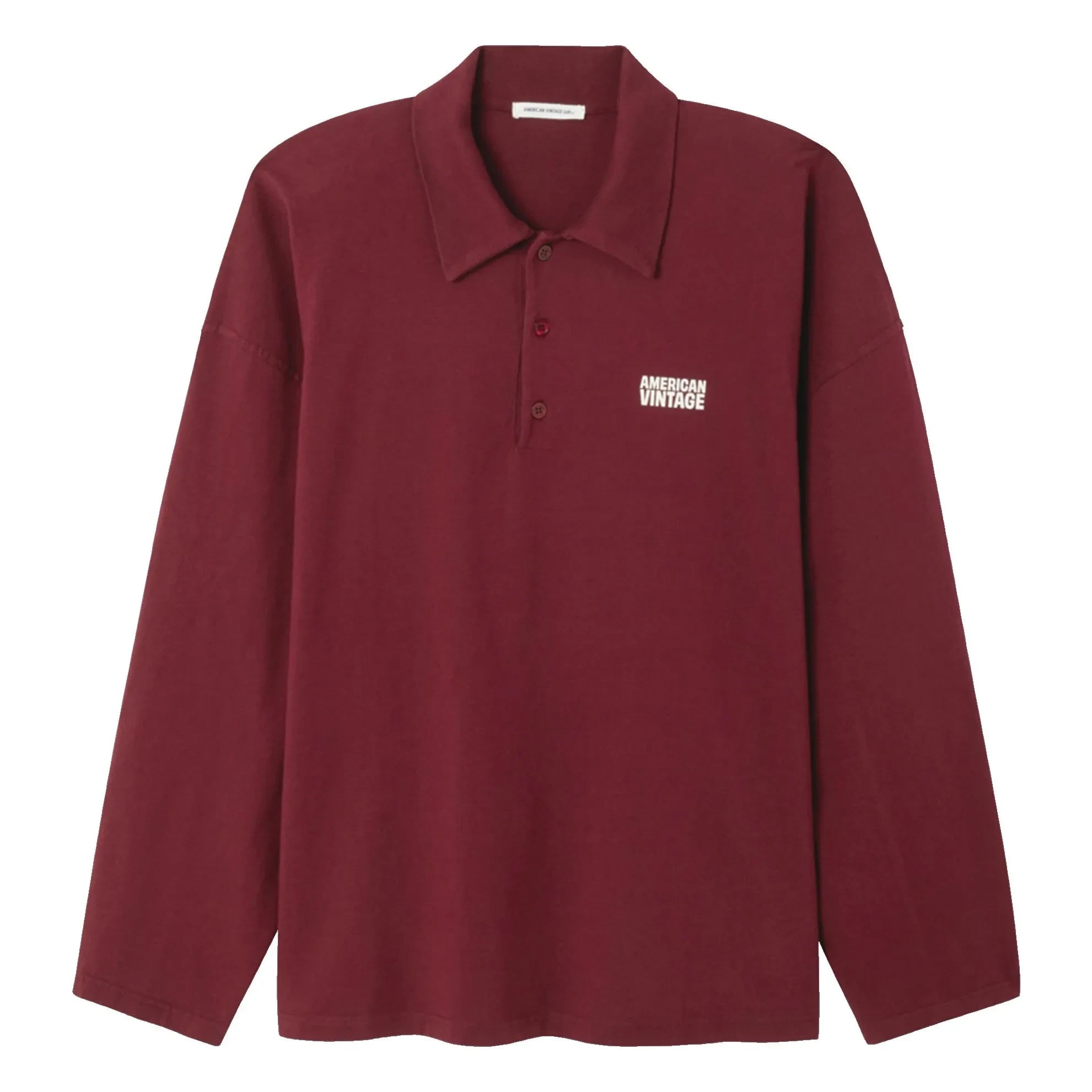 American Vintage - Bol Polo Collar T-Shirt | Burgundy