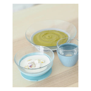 Béaba - 3-Piece Glass Dinner Set | Blue