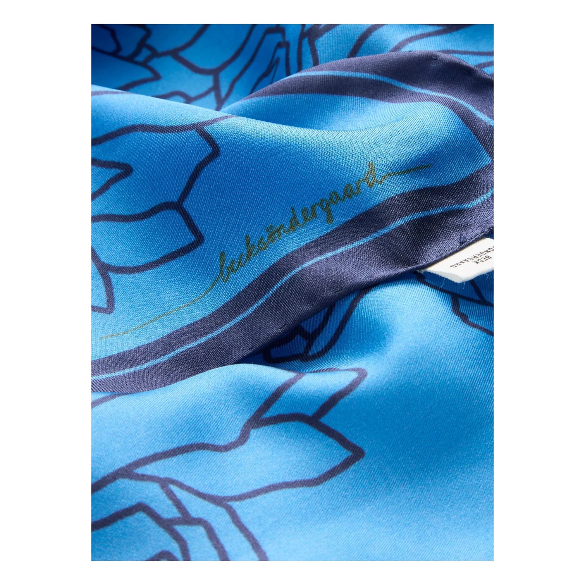 Becksöndergaard - Stencia Tulip Silk Scarf | Blue