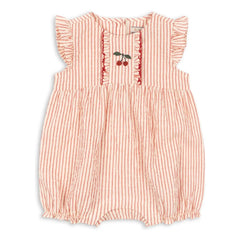 Konges Sløjd - Ellie Striped Organic Cotton Romper | Red