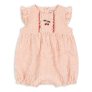 Konges Sløjd - Ellie Striped Organic Cotton Romper | Red