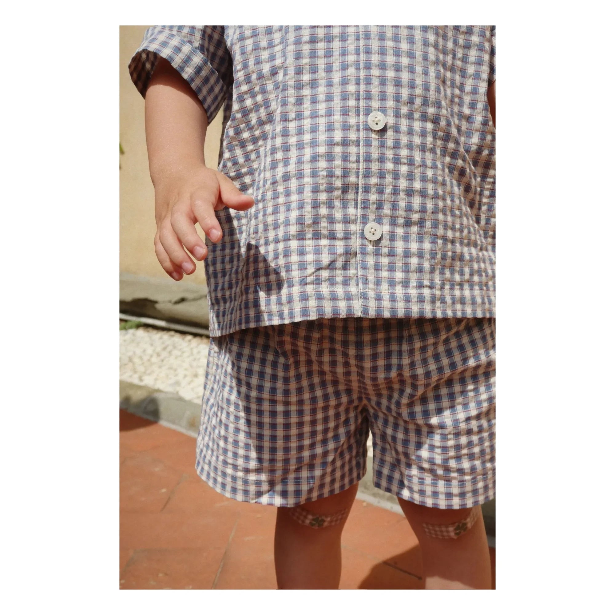 Konges Sløjd - Kim Organic Cotton Check Shorts | Blue