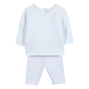 Tartine et Chocolat - Light Blue Knit Sweater and Leggings Set