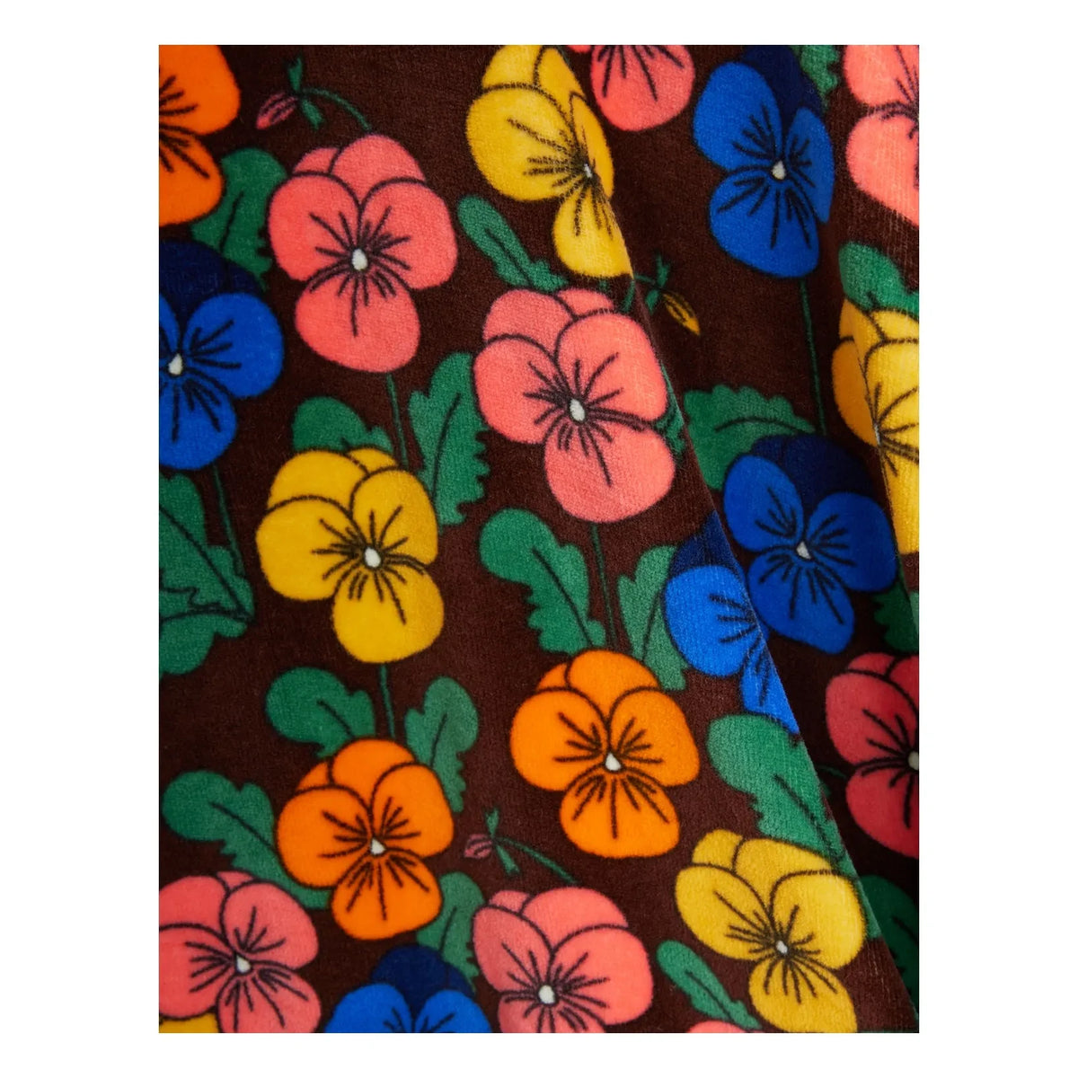 Mini Rodini - Organik pamuk çiçek desenli sweatshirt | Siyah