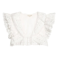 Louise Misha - Moana organic cotton embroidered bolero | White