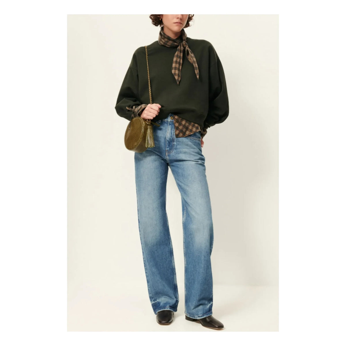 Sessùn - Yuki Metallic Sweatshirt | Dark Green
