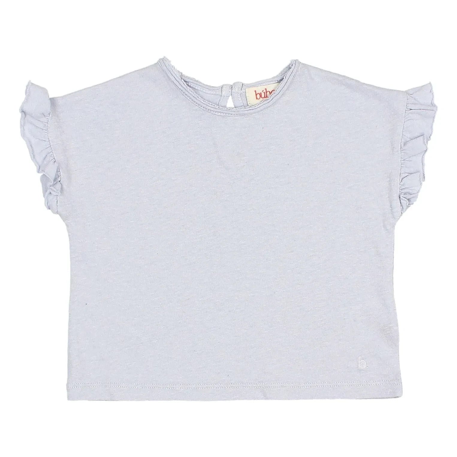 Búho - Baby Linen Ruffled T-Shirt | Light Blue