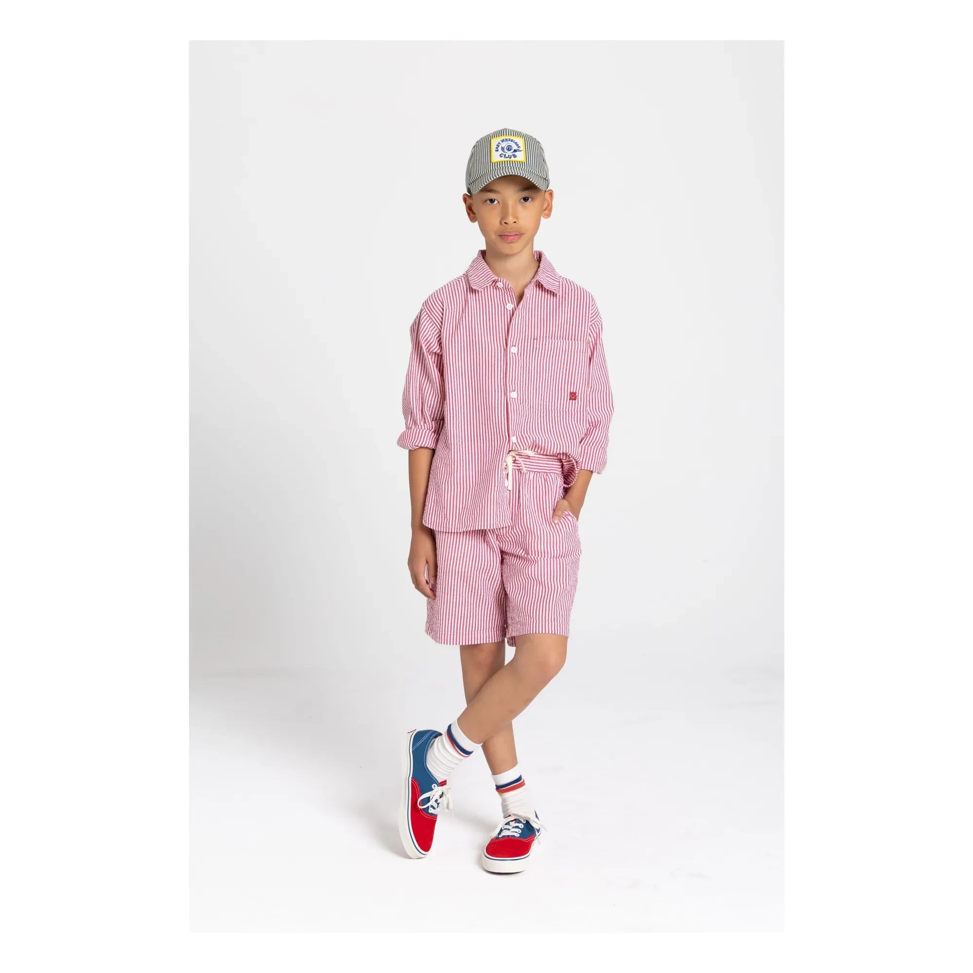 Smallable Kid - Striped Shirt | Cherry Red