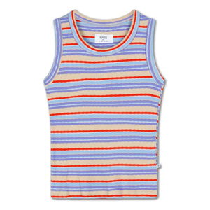 Repose AMS - Striped Ribbed Organic Cotton Tank Top | Purple