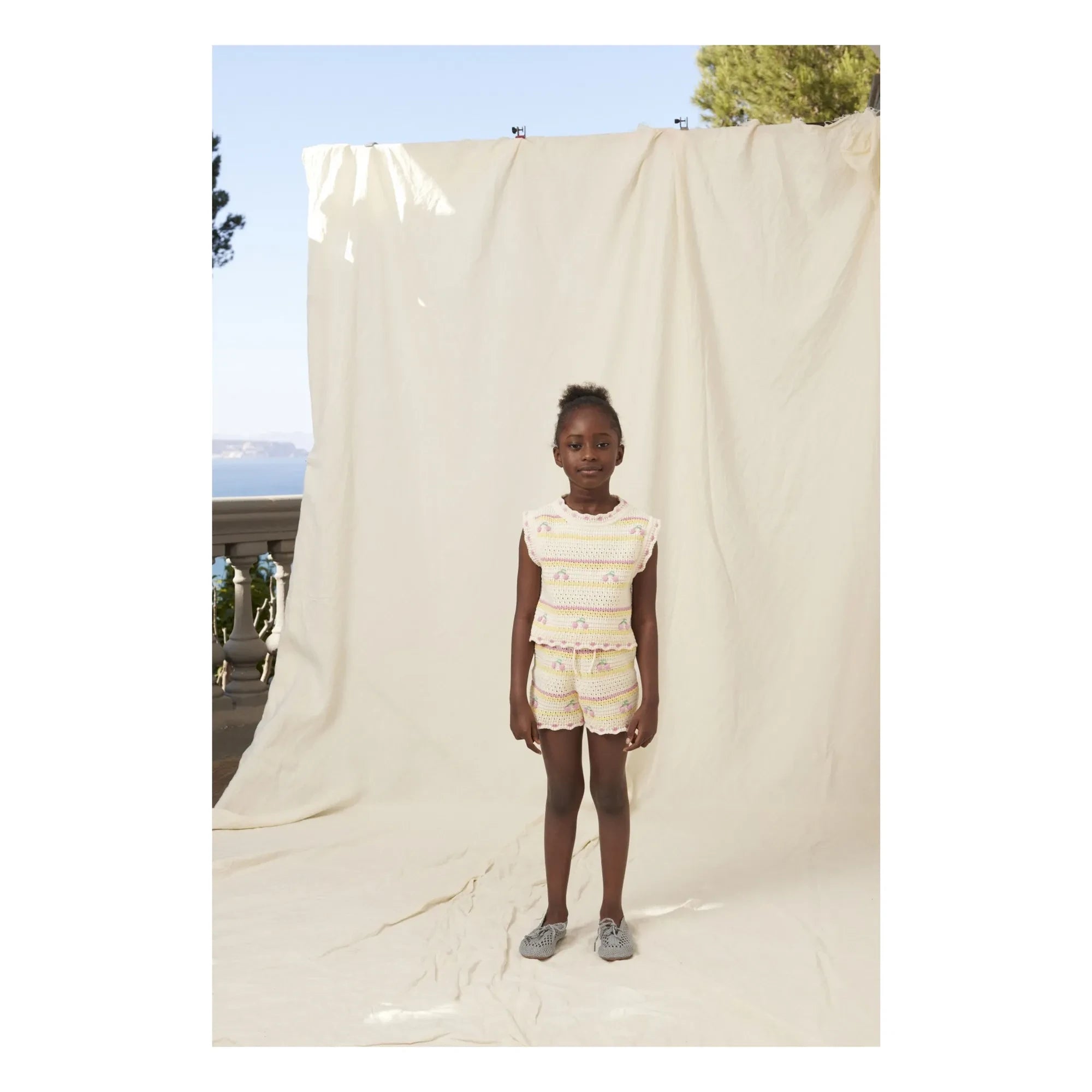 Bebe Organic - Top Crocheted Paloma Cherries Organic Cotton | Ecru