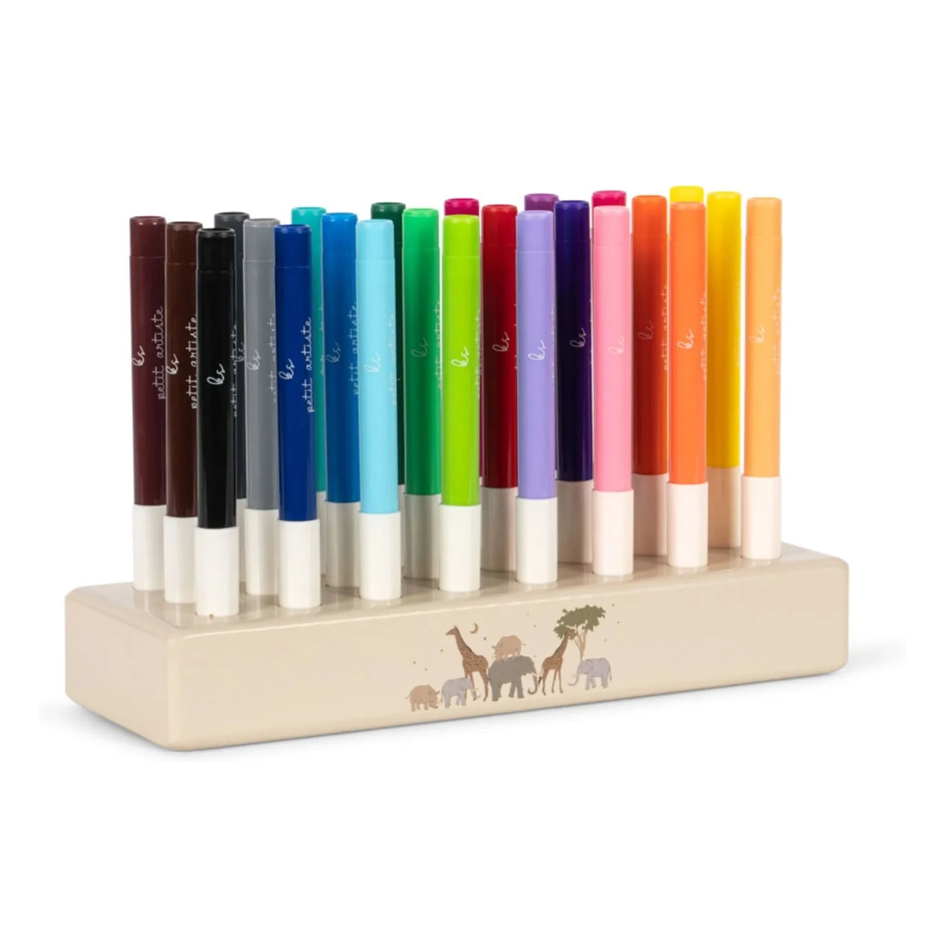 Konges Sløjd - Felt-tip Pens and FSC Wooden Stand | Beige