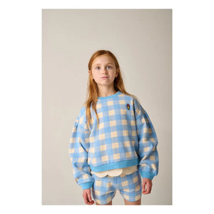 Tumble N'Dry - Sweat Oversize Breese Vichy Organik Pamuk | Açık mavi