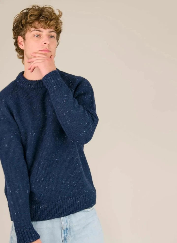 Origin Knitwear - Raglan Thick Wool Sweater | Dark Blue