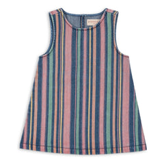 Konges Sløjd - Striped Organic Cotton Magot Dress | Blue