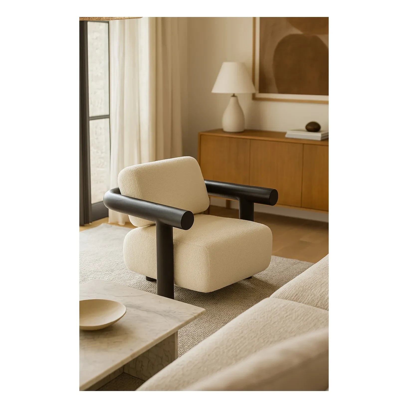 Gabrielle Paris - Claude kadife kanepe | Beyaz