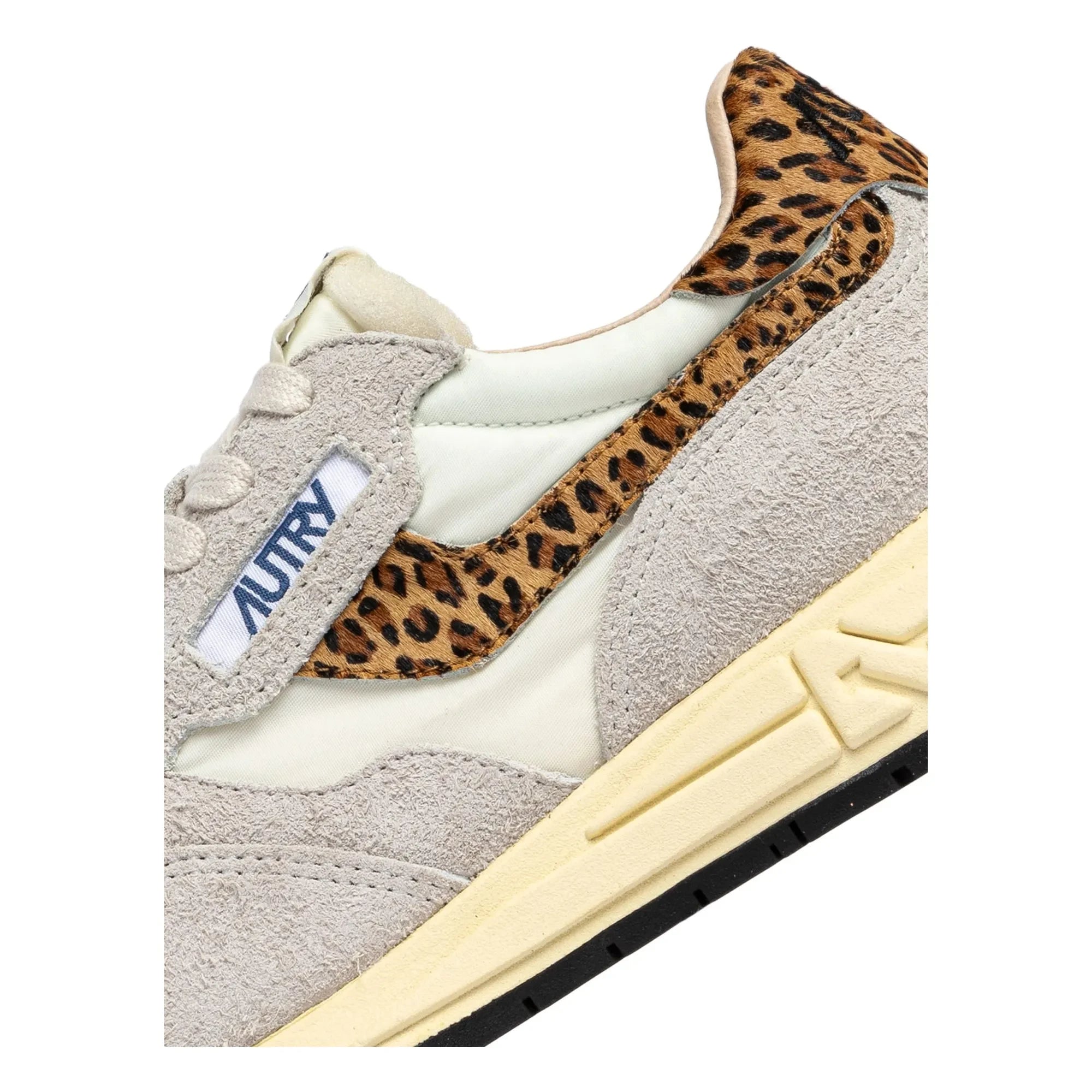 Autry - Reelwind Low Süet ve Naylon Leopar Sneakers | Bej