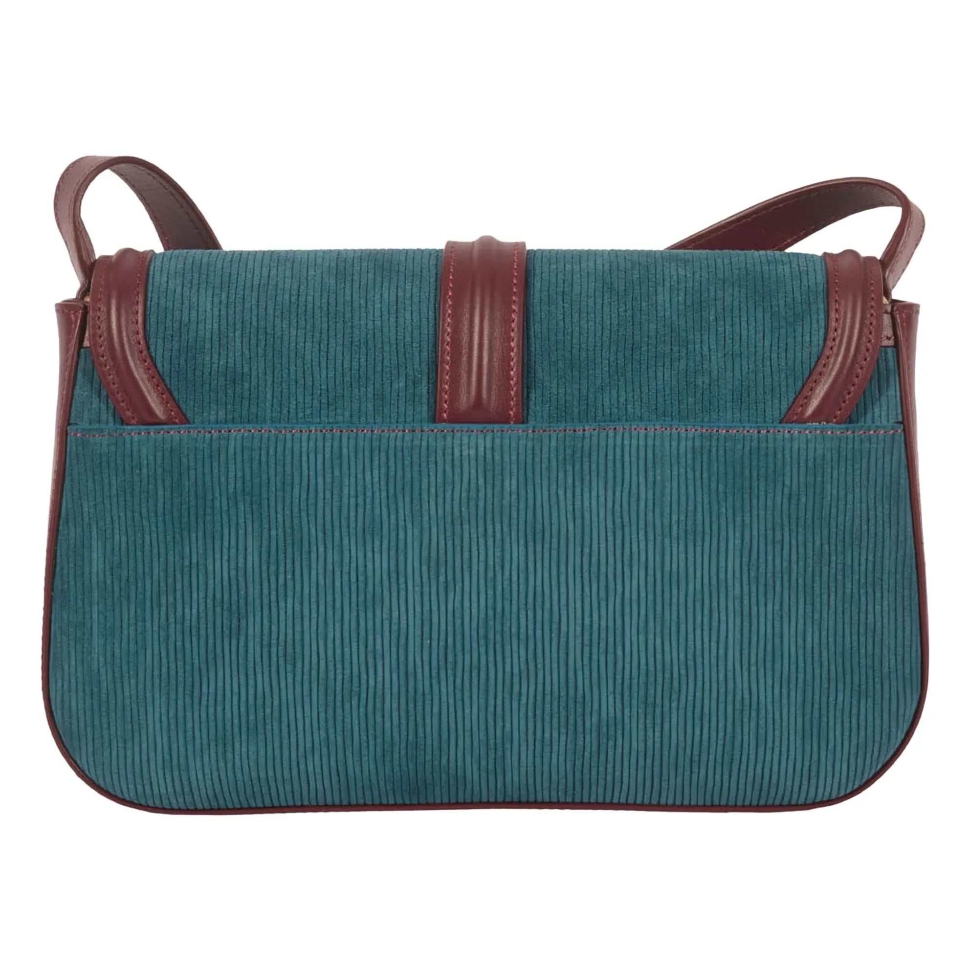 Maria de la Orden - Noah Velvet and Leather Bag | Petrol Blue