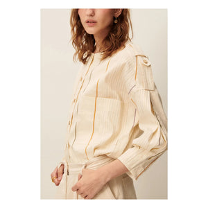 Sessùn - Calancas Cotton and Linen Jacket | Cream