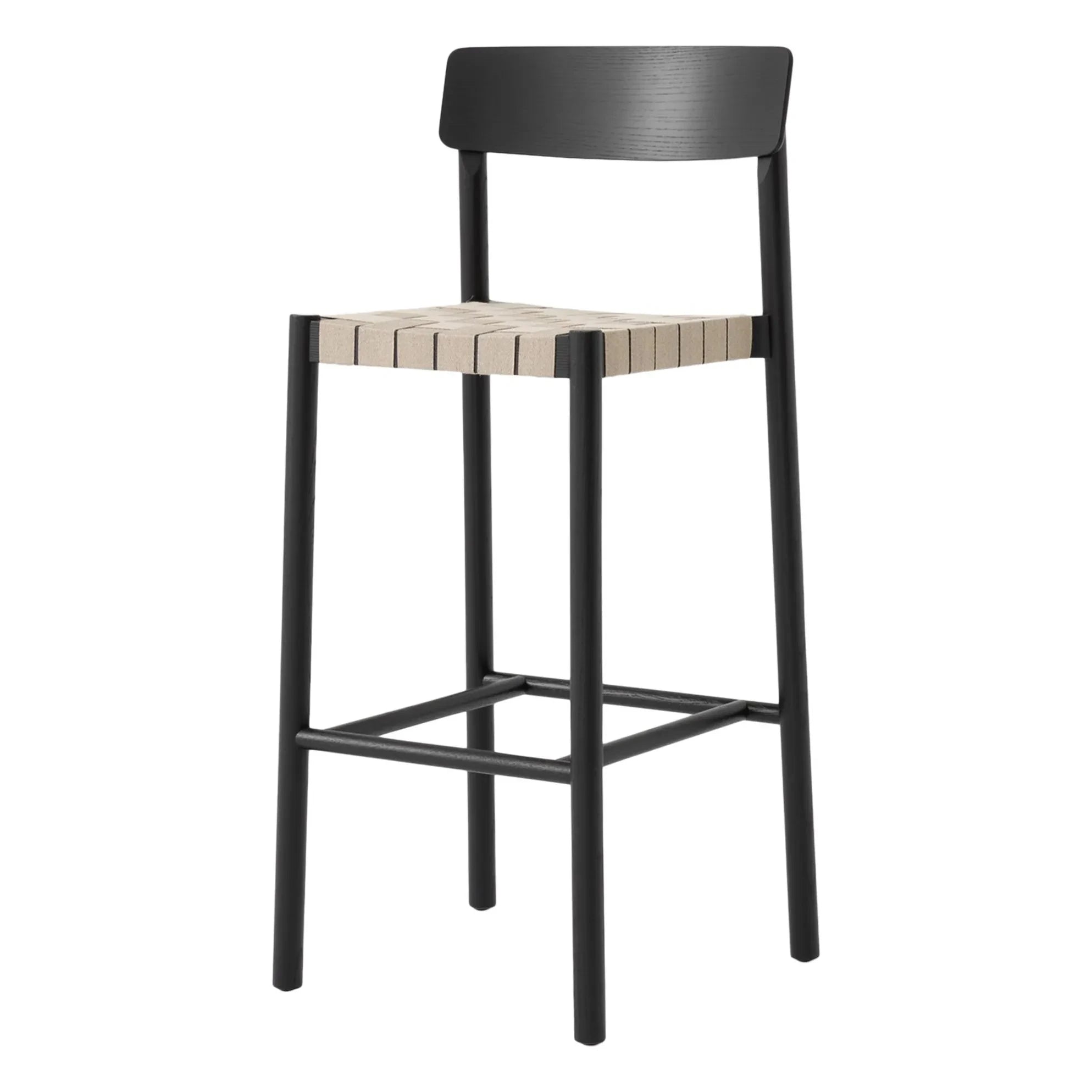 & Tradition - Betty TK15 Natural Ash Wood Wicker Bar Stool 75 cm
