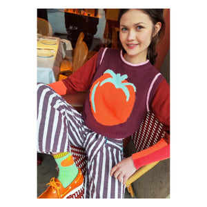 Dr Bloom - Lazo Striped Pants | Aubergine