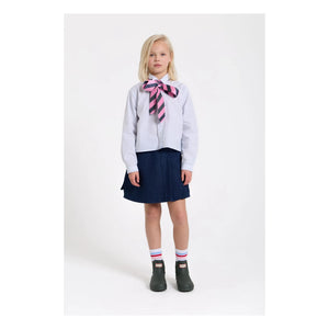 Finger in the Nose - Striped Short Shirt | White