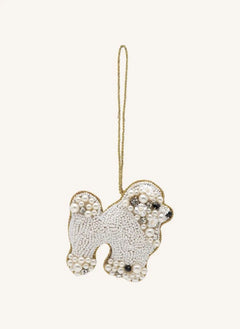Anna + Nina - White Poodle Christmas Ornament