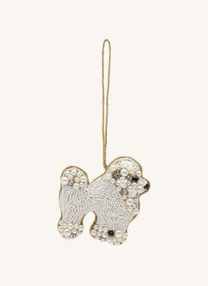 Anna + Nina - White Poodle Christmas Ornament