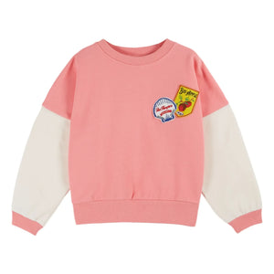Emile et Ida - Organic Cotton Badge Sweatshirt | Pink