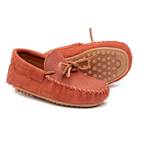 Pèpè - Two-Material Nubuck Loafer Shoes | Terracotta Red