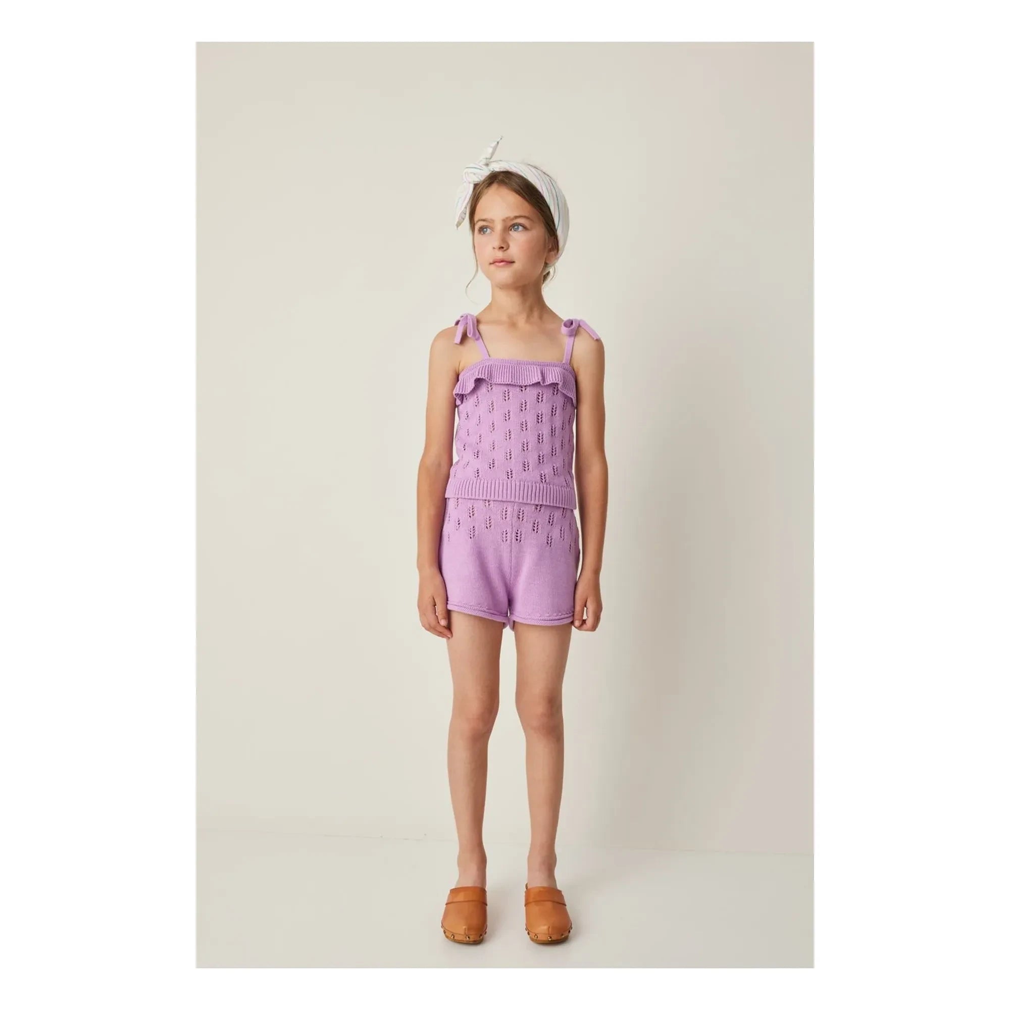 Tocoto Vintage - Ribbed File Shorts | Lilac