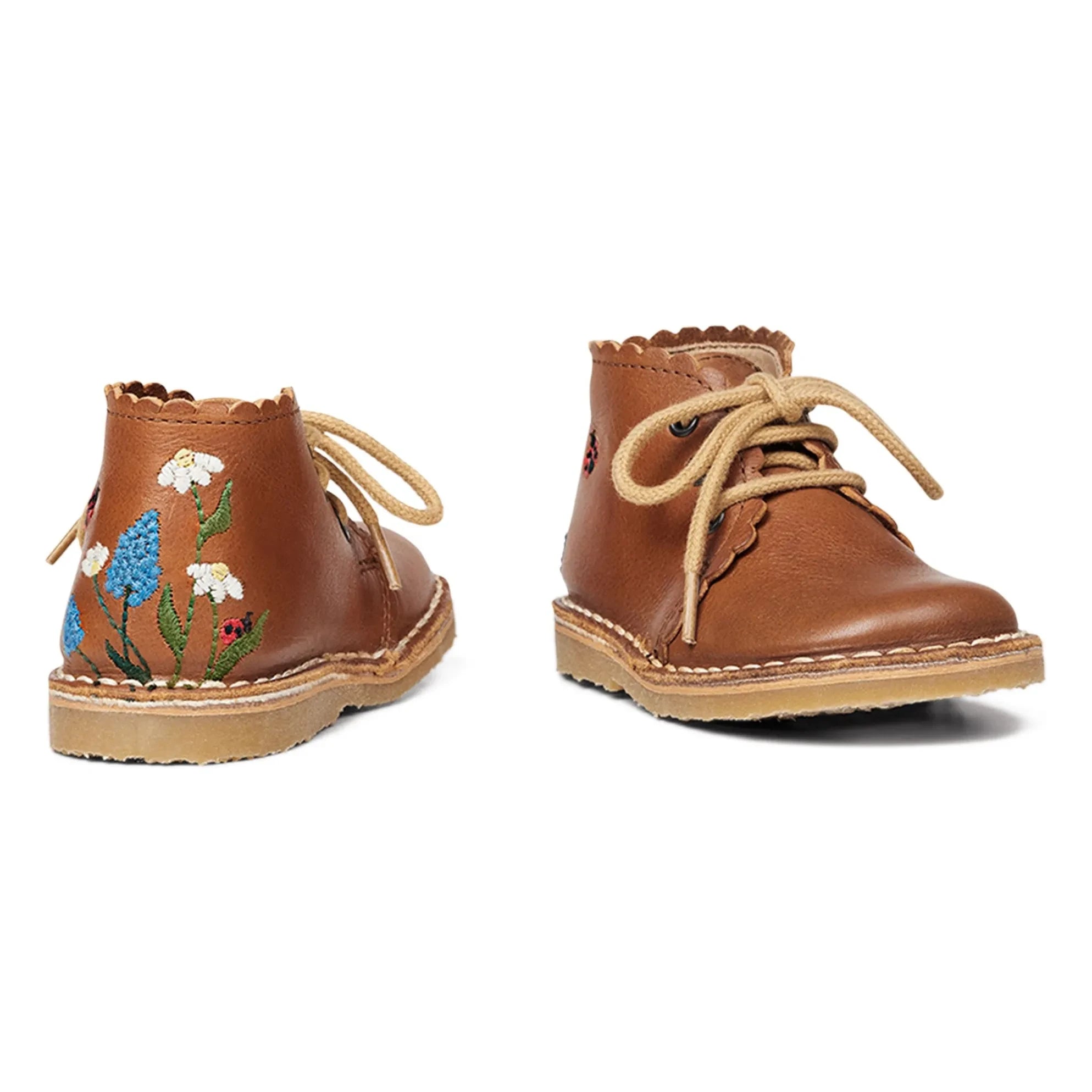 Petit Nord - Ladybug Fisto Embroidered Booties - Uniqua Collection | Camel