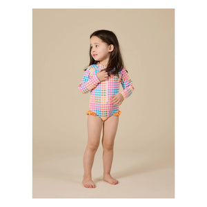Goldie + Ace - Long Sleeve Print Swimsuit | Pink