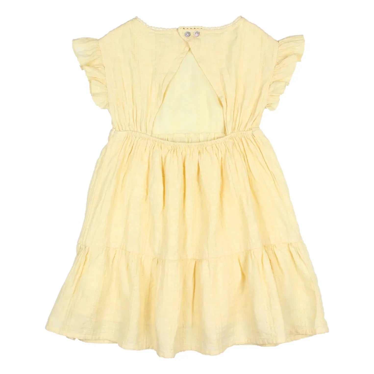Búho - Lurex Cotton Open-Back Dress | Yellow