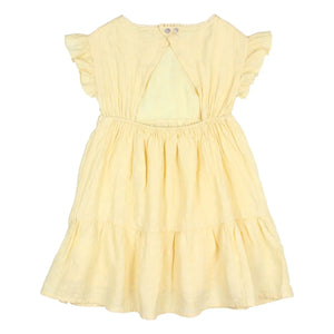 Búho - Lurex Cotton Open-Back Dress | Yellow