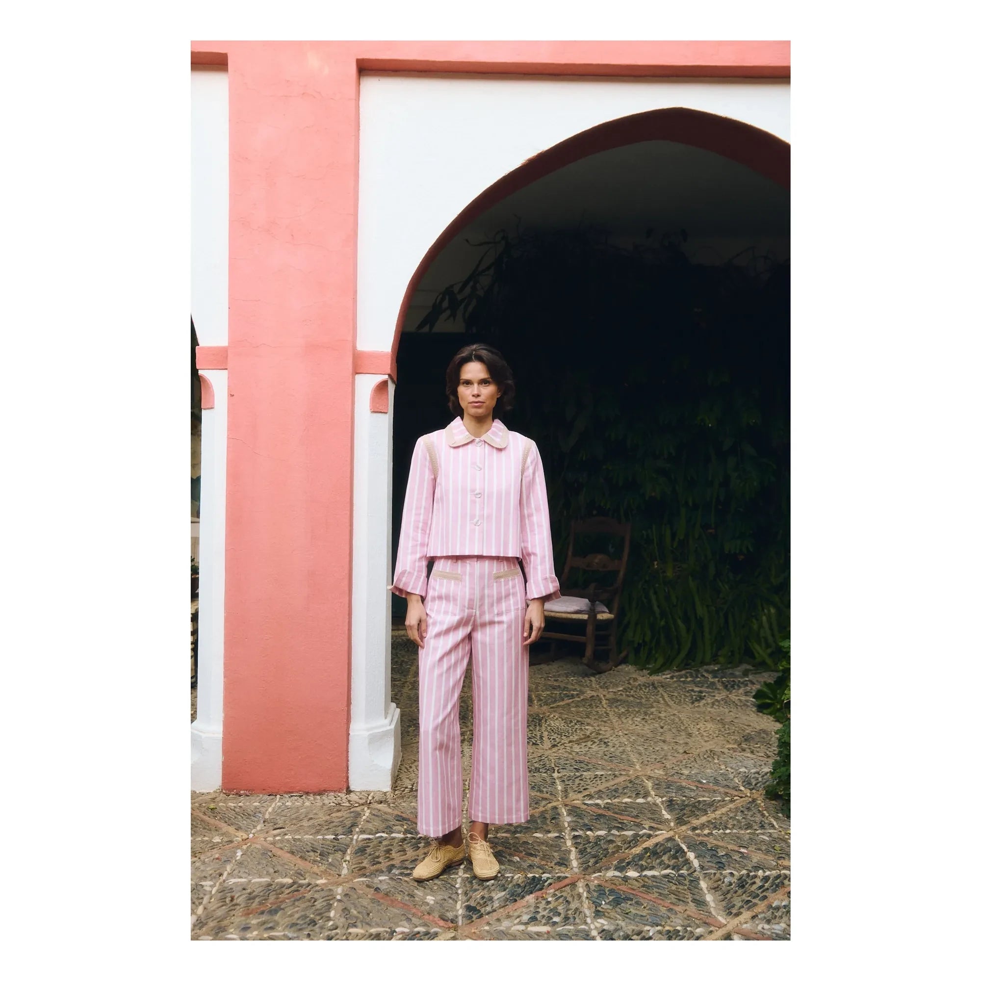 Maria de la Orden - Clover Cotton Striped Jacket | Pink