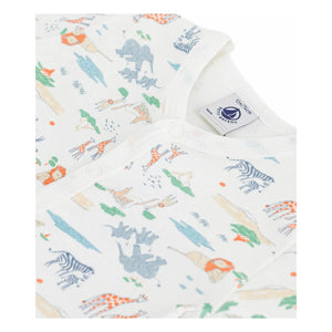 Petit Bateau - Hayvan Desenli Uyku Tulumlu Şort | Beyaz