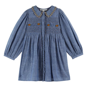 Emile et Ida - Mavili smock elbise