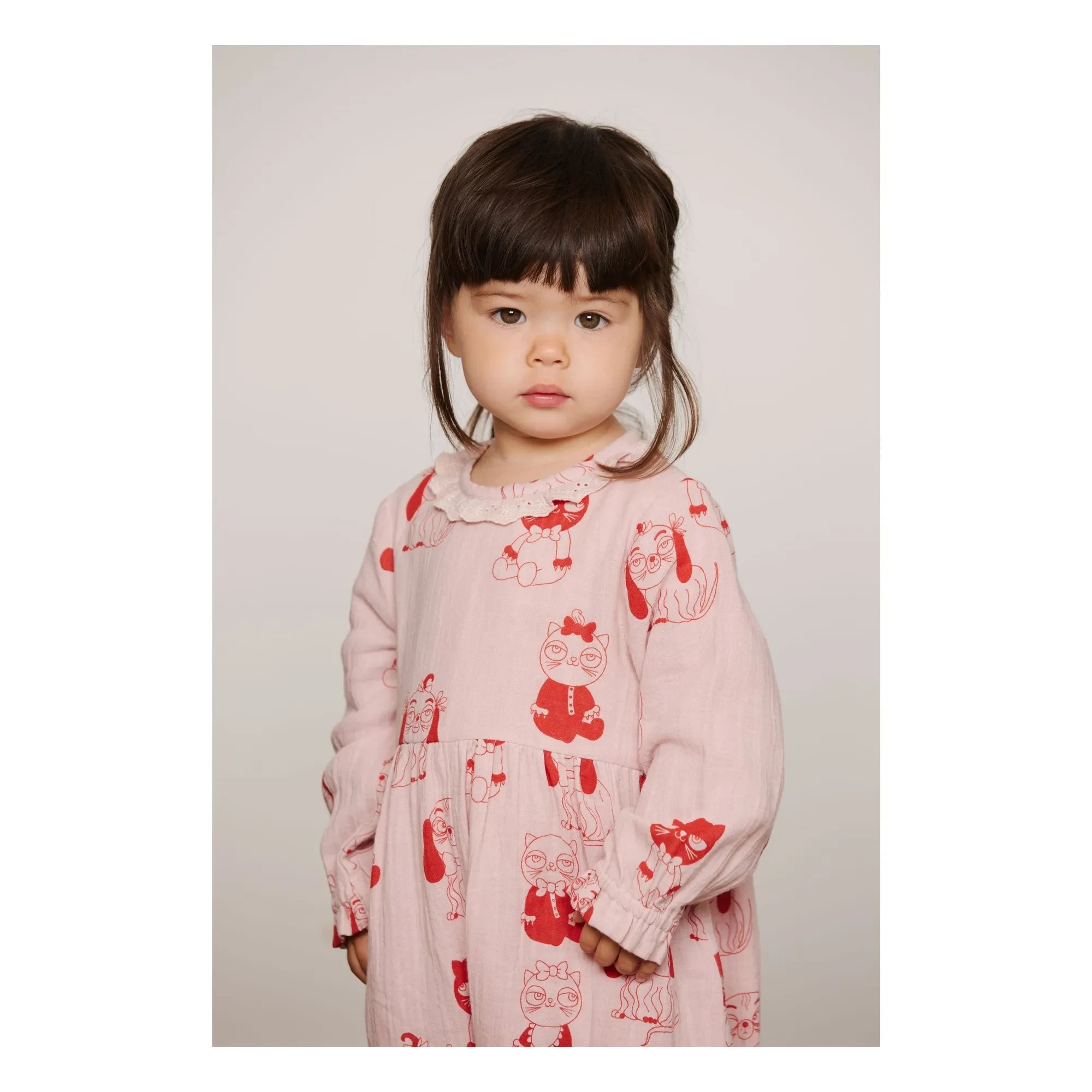 Mini Rodini - Organic Cotton Animal Romper | Pink