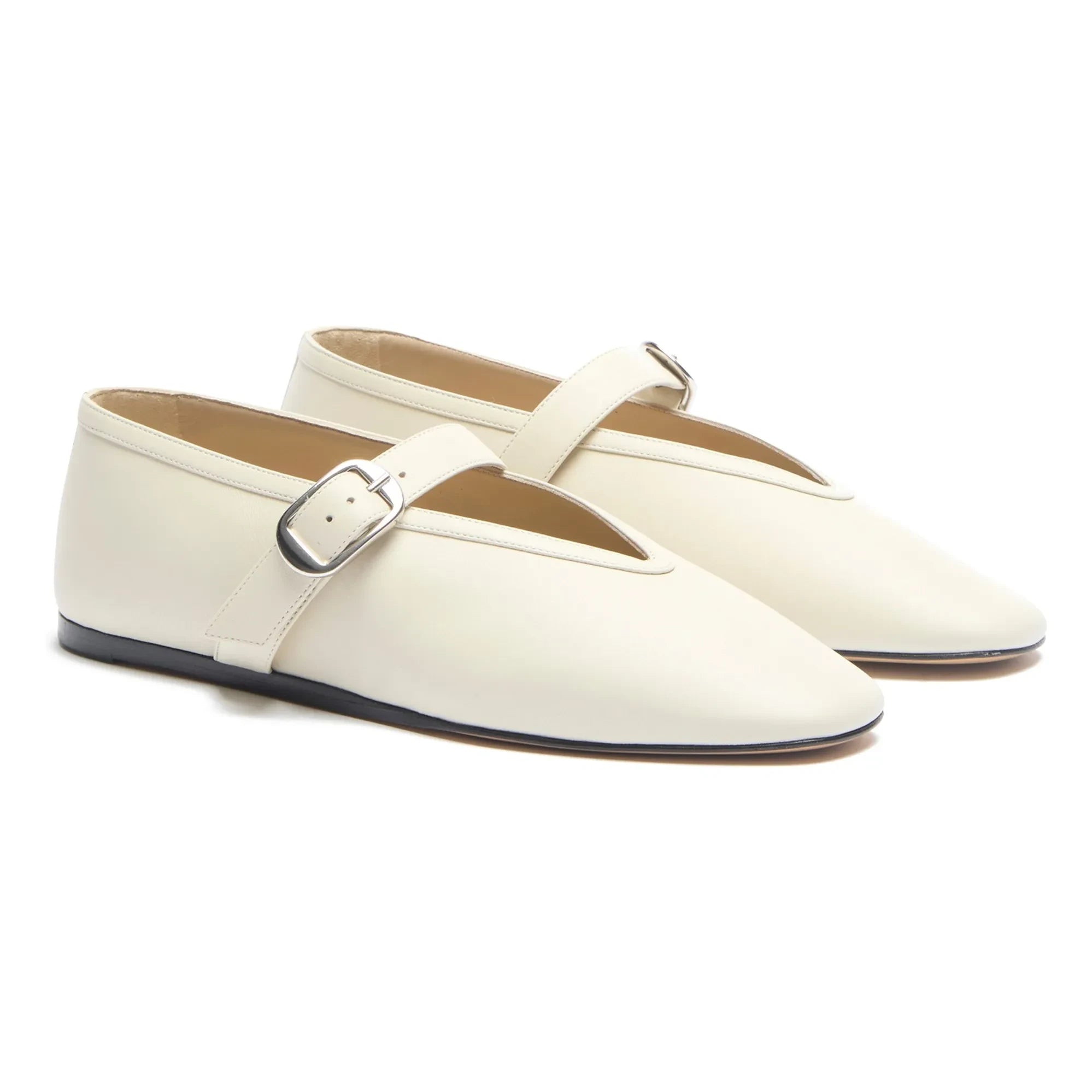 Le Monde Beryl - Stella Leather Ballerinas | Ivory