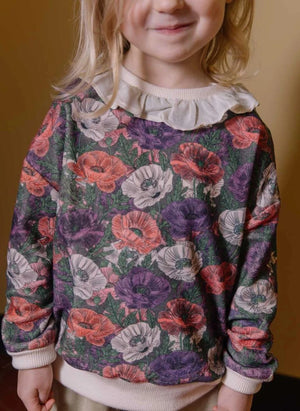 Studio Bohème - Juno Floral Pattern Organic Cotton Sweatshirt | Purple