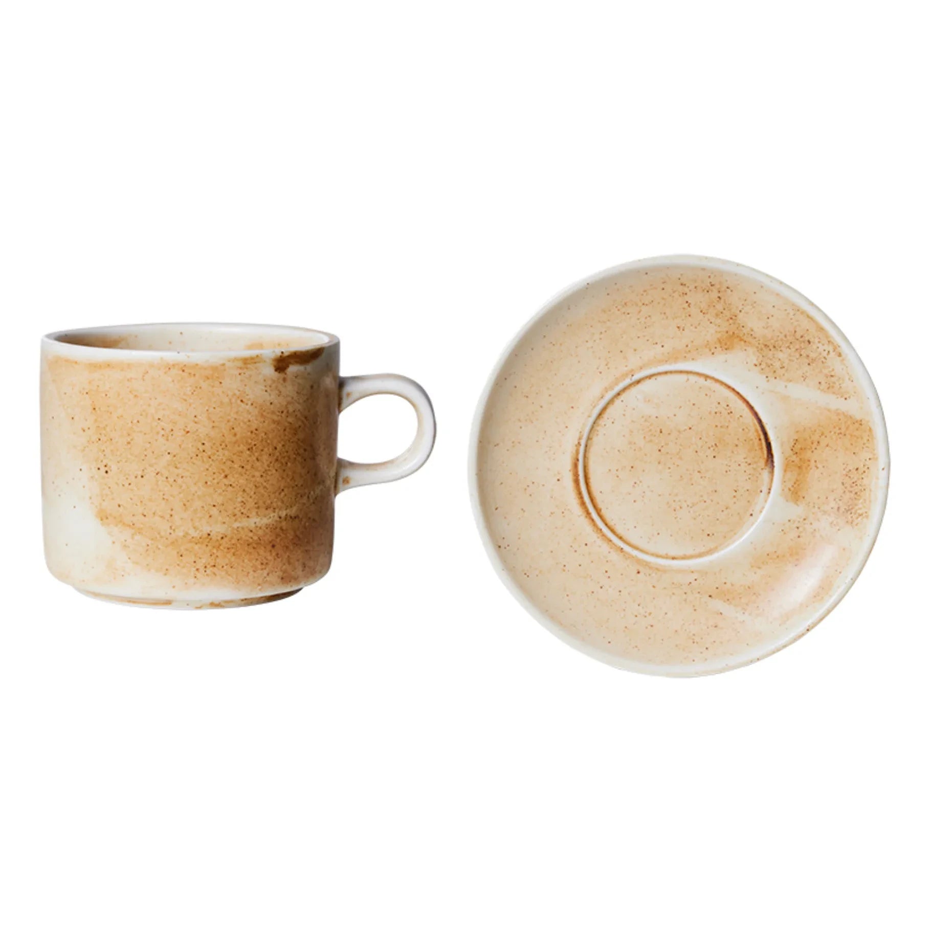 HKliving - Chef Ceramics Porcelain Cup and Plate | Cream