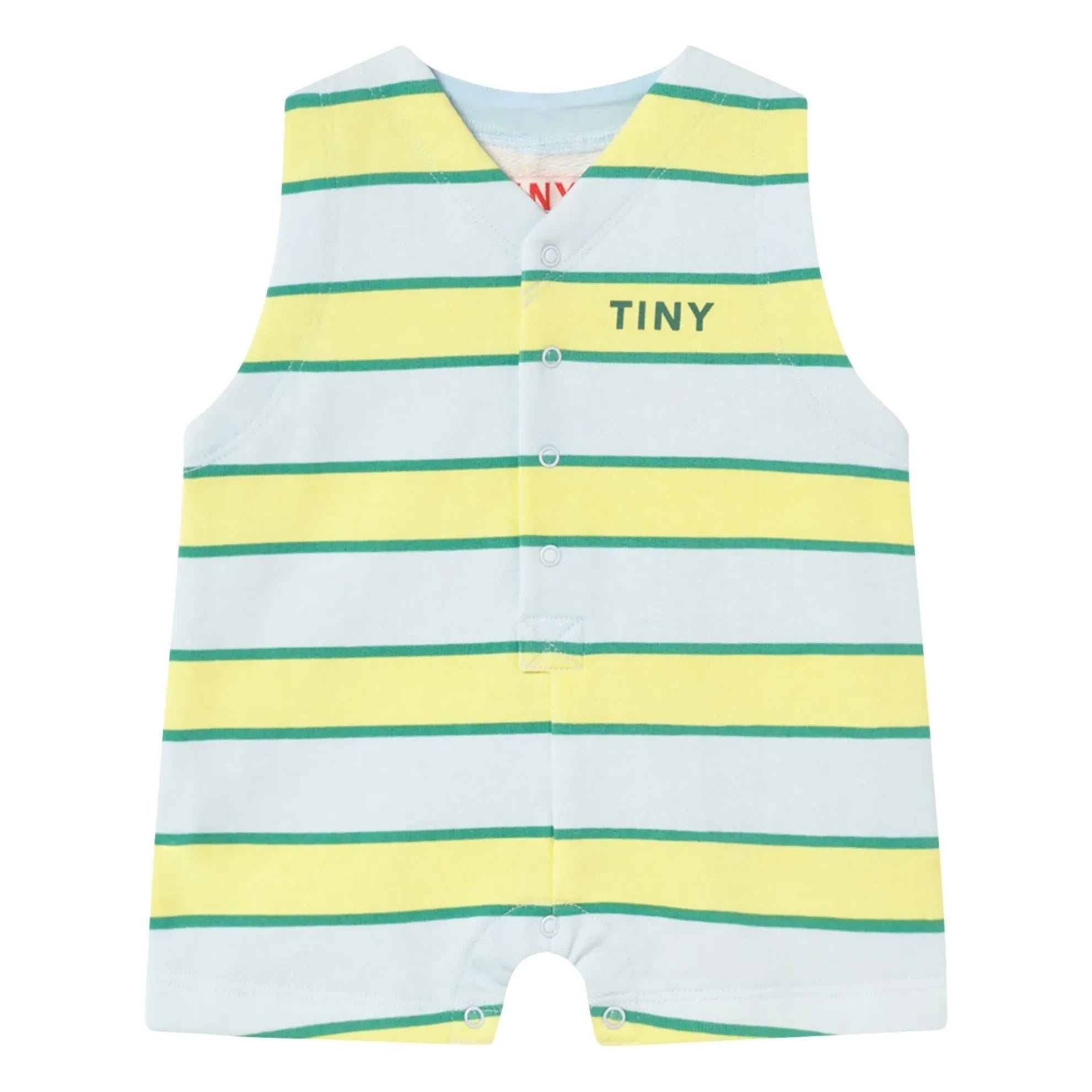 Tinycottons - Striped Organic Cotton Romper | Light Blue