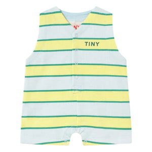 Tinycottons - Striped Organic Cotton Romper | Light Blue
