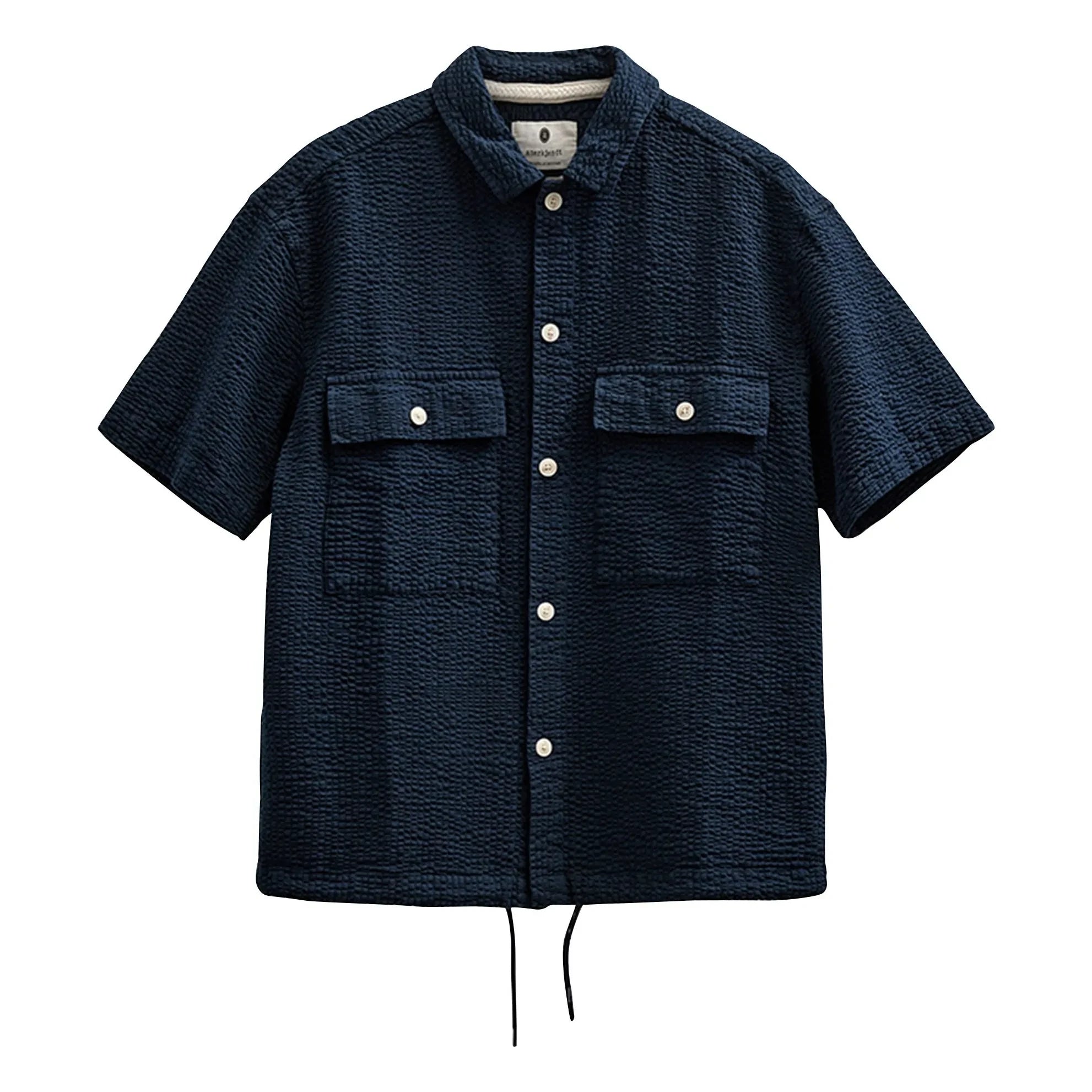Anerkjendt - Akotto Seersucker Shirt | Dark Blue